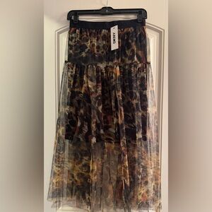 DKNY Animal Print Maxi Skirt XL NWT